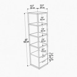 Libreria Arsim, 39x39h169 cm,<Dmora Discount
