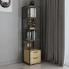 Libreria Arsim, 39x39h169 cm, Nero e Quercia<Dmora New