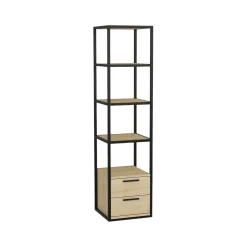 Libreria Arsim, 39x39h169 cm, Nero e Quercia<Dmora New