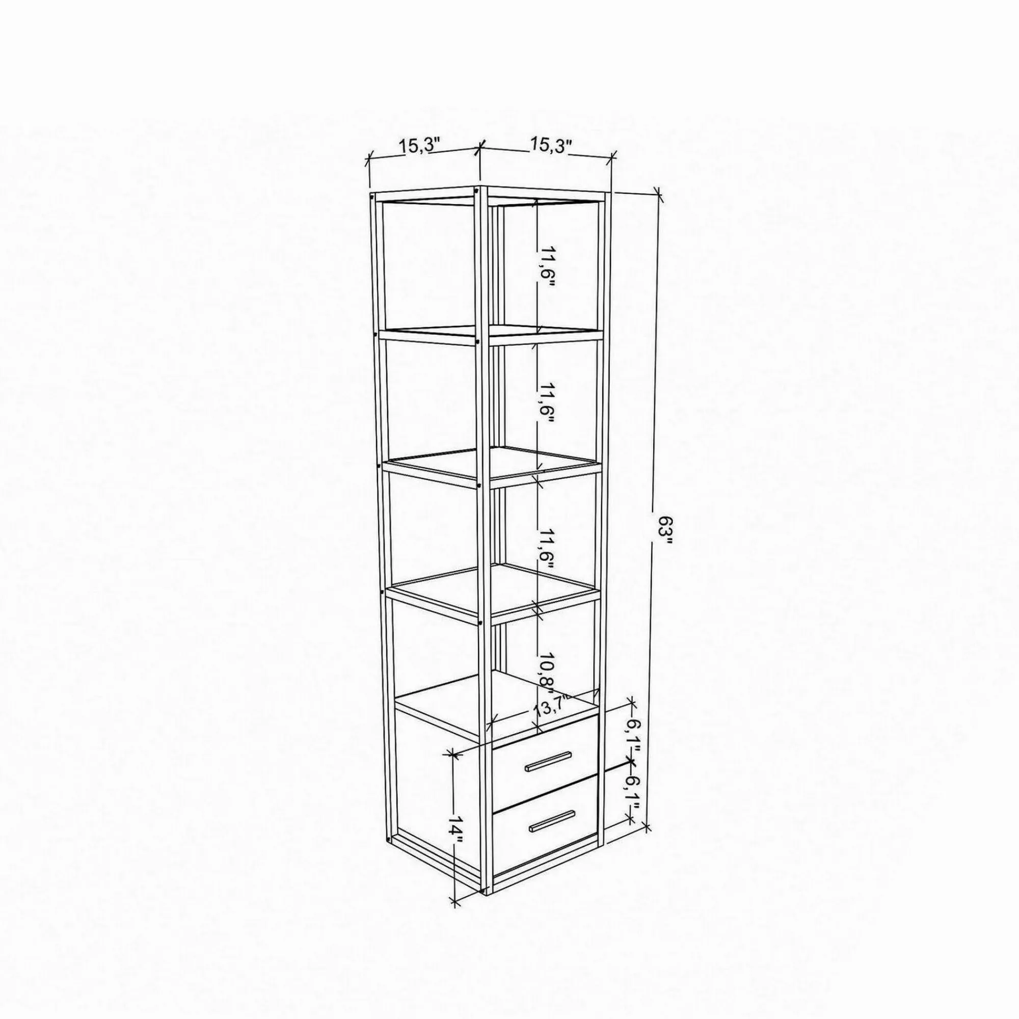 Libreria Arsim, 39x39h169 cm, Oro e Quercia<Dmora Cheap