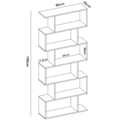 Libreria As, 80x25h190 cm,<Dmora Outlet