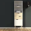 Libreria Assesor, 50x39 h171 cm, Bianco e Quercia<Dmora Store