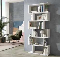 Libreria Ataman, 80x25h192 cm, Bianco e Rovere<Dmora Store
