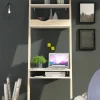 Libreria Aviv, 65x48 h180 cm, Bianco e Quercia<Dmora Outlet
