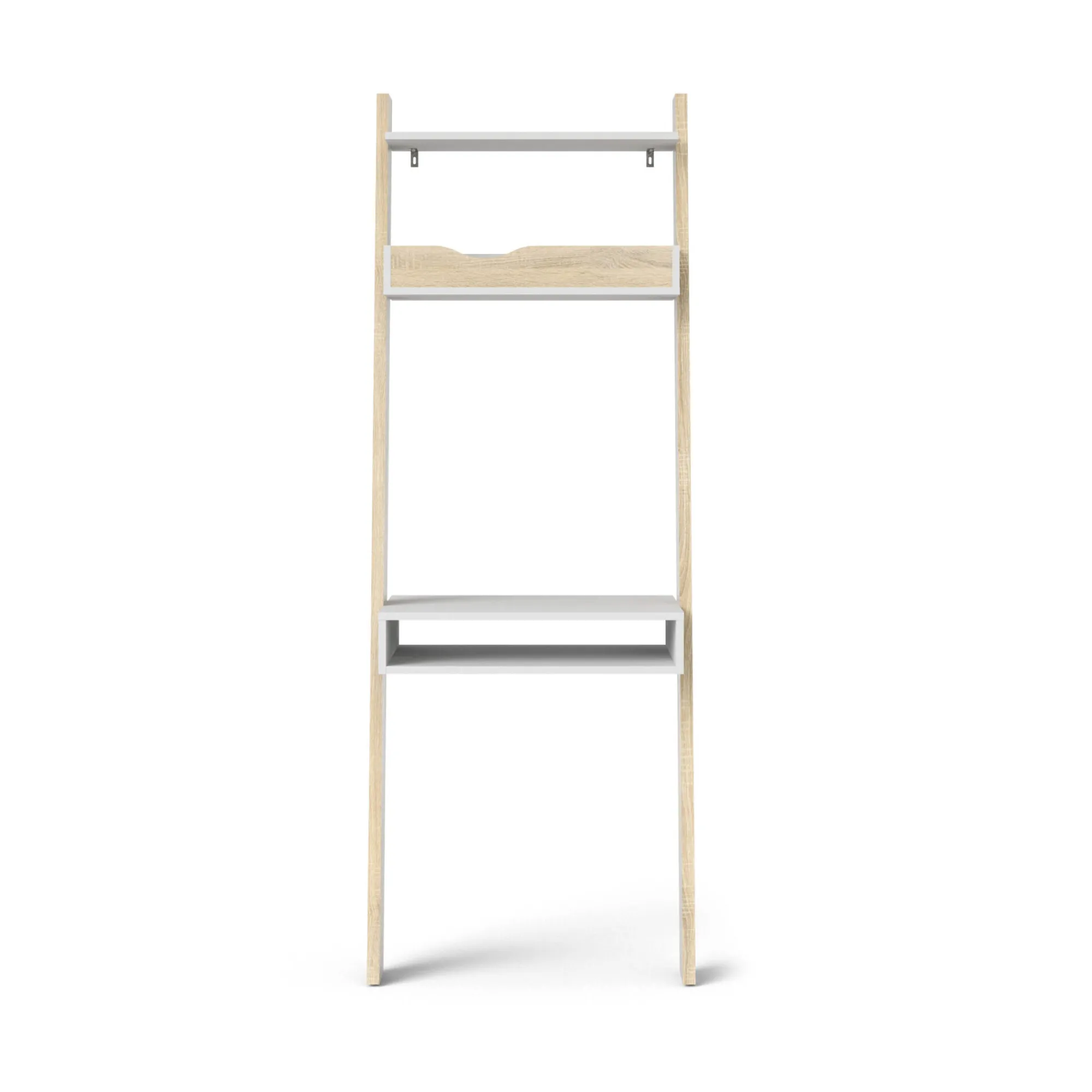 Libreria Aviv, 65x48 h180 cm, Bianco e Quercia<Dmora Outlet
