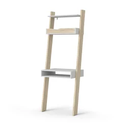 Libreria Aviv, 65x48 h180 cm, Bianco e Quercia<Dmora Outlet