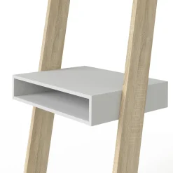 Libreria Aviv, 65x48 h180 cm, Bianco e Quercia<Dmora Outlet