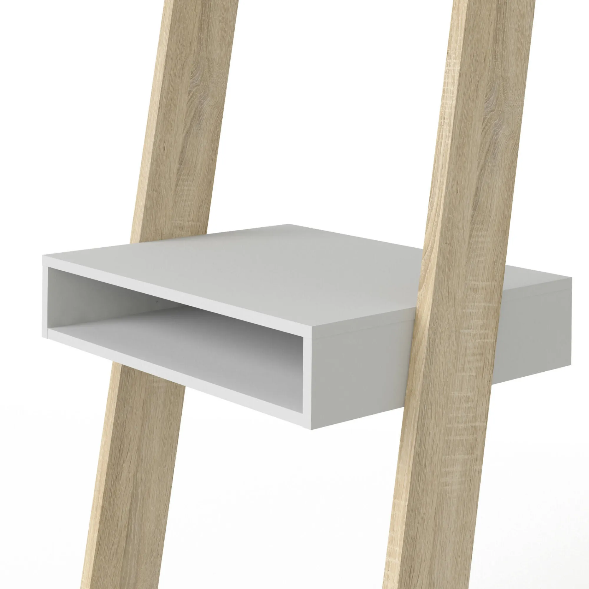 Libreria Aviv, 65x48 h180 cm, Bianco e Quercia<Dmora Outlet