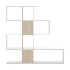 Libreria Ax, 145x29h145 cm, Bianco e Rovere<Dmora Hot