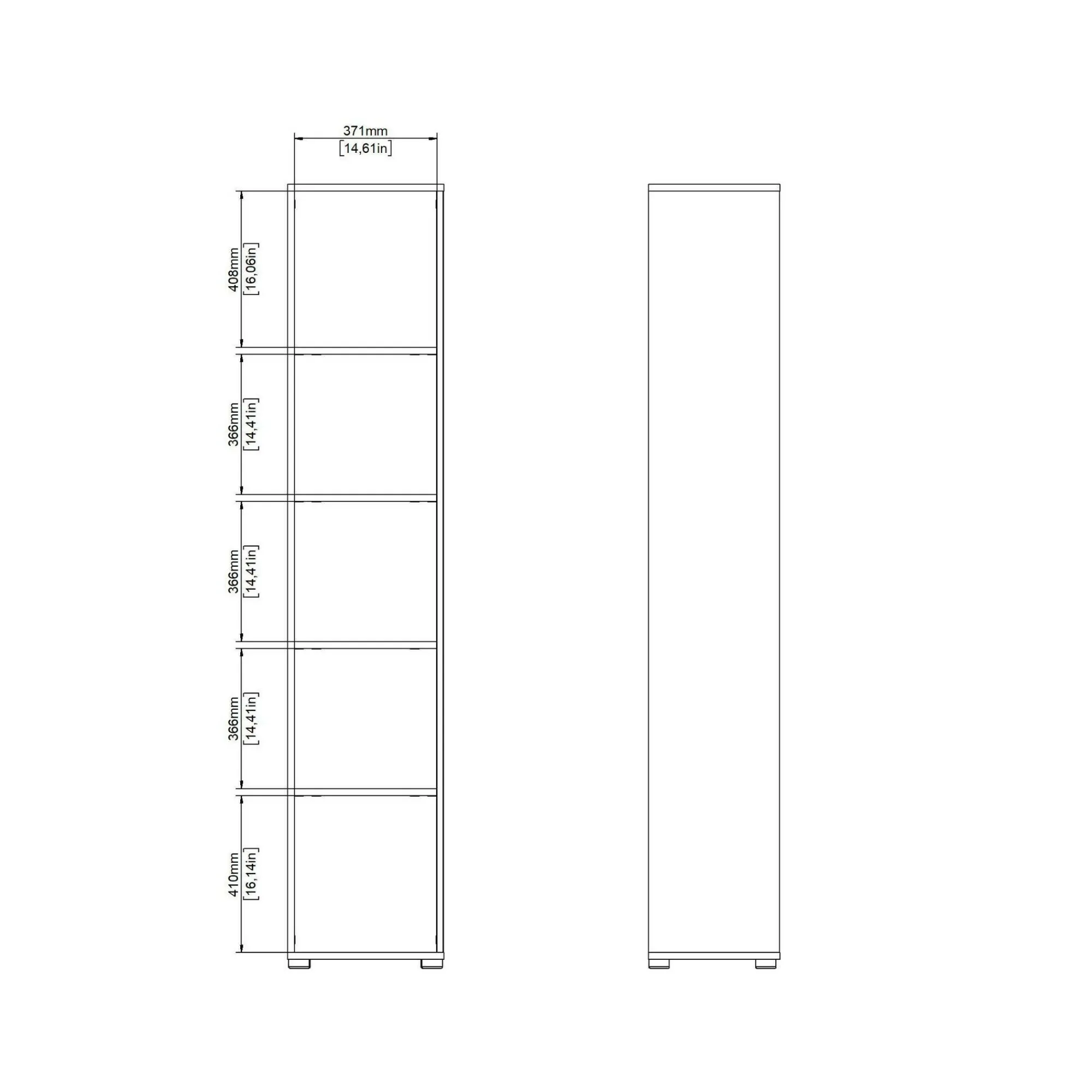 Libreria Baaz, 34x41 h205 cm, Rovere e Grigio<Dmora Shop