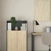 Libreria Canossa, 34x80 h124 cm, Rovere e Grigio<Dmora Online