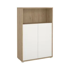 Libreria Canossa, 34x80 h124 cm, Rovere e Bianco<Dmora Discount