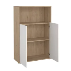 Libreria Canossa, 34x80 h124 cm, Rovere e Bianco<Dmora Discount