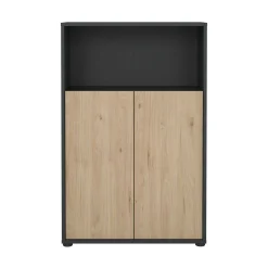 Libreria Canossa, 34x80 h124 cm, Rovere e Grigio<Dmora Online