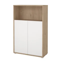 Libreria Canossa, 34x80 h124 cm, Rovere e Bianco<Dmora Discount