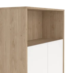 Libreria Canossa, 34x80 h124 cm, Rovere e Bianco<Dmora Discount