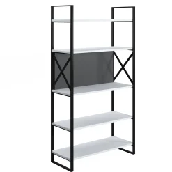 Libreria con cinque ripiani sviluppata in altezza, cm 86 x 35 x 160, colore e antracite<Dmora Best