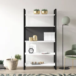 Libreria con cinque ripiani sviluppata in altezza, cm 86 x 35 x 160, colore e antracite<Dmora Best