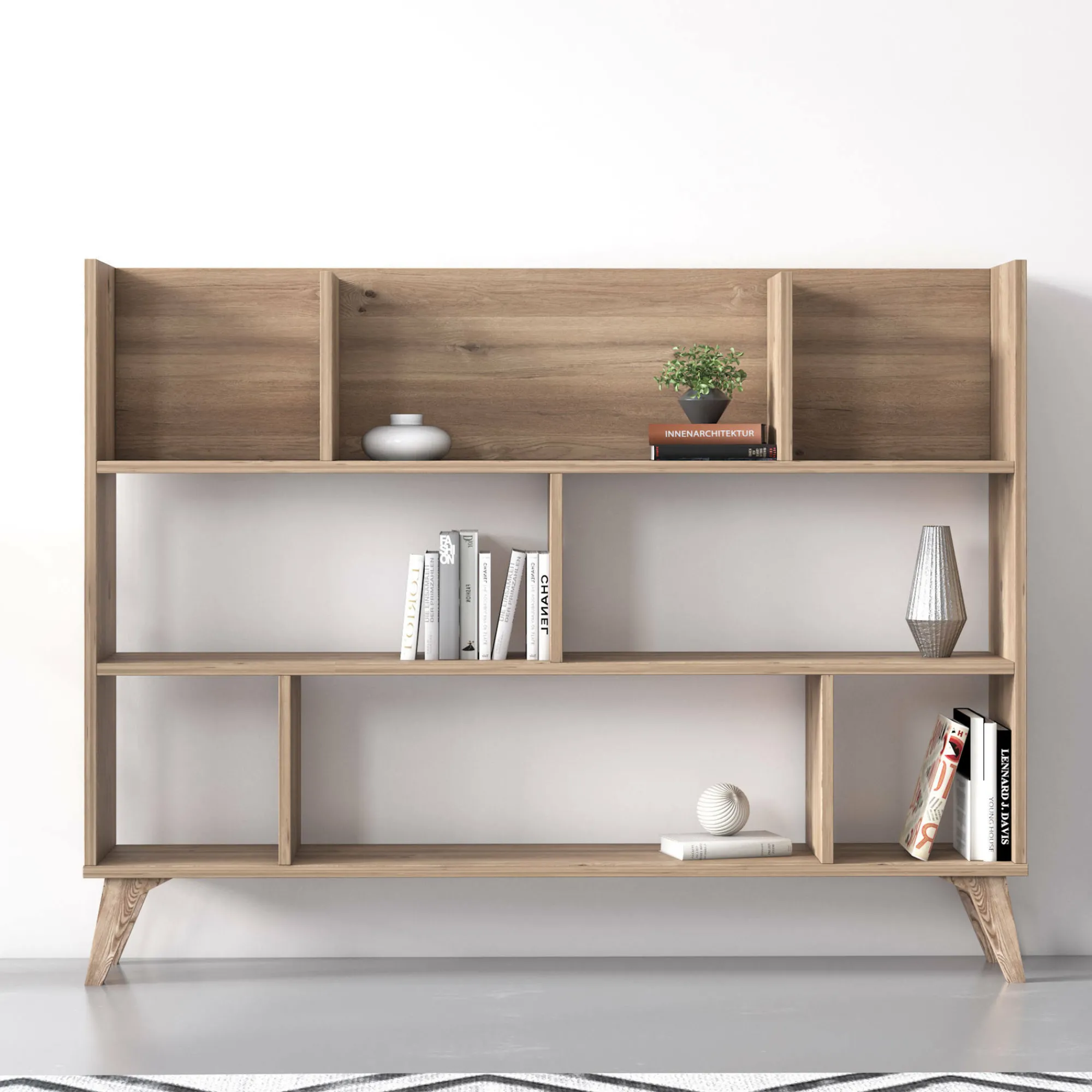 Libreria con otto vani aperti, cm 139,60 x 25 x 106, colore<Dmora Cheap