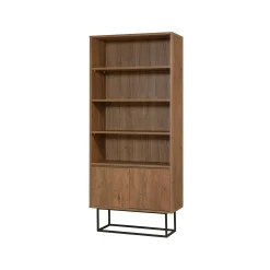 Libreria Dbozhana, 80x36h182 cm, Noce e Nero<Dmora Fashion