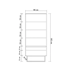 Libreria Dbozhana, 80x36h182 cm, Noce e Nero<Dmora Fashion