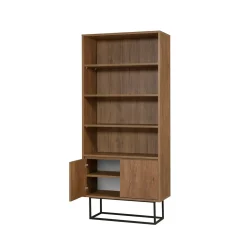 Libreria Dbozhana, 80x36h182 cm, Noce e Nero<Dmora Fashion