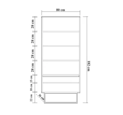 Libreria Dbozhana, 80x36h182 cm, Noce e Nero<Dmora Fashion
