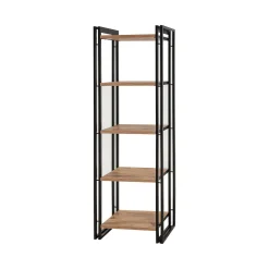 Libreria Demetria, Quercia e Nero, 60x35h180 cm<Dmora Outlet