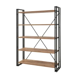 Libreria Demetria, Quercia e Nero, 130x35h180 cm<Dmora Discount