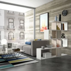 Libreria Dfav, 145x29h145 cm, Bianco e Rovere<Dmora Hot