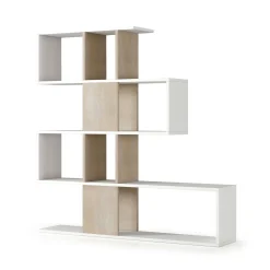 Libreria Dfav, 145x29h145 cm, Bianco e Rovere<Dmora Hot