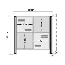 Libreria Dpecorin, Quercia e Nero, 89x35h89 cm<Dmora Best