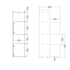 Libreria Dricn, 34x40 h155 cm,<Dmora Fashion