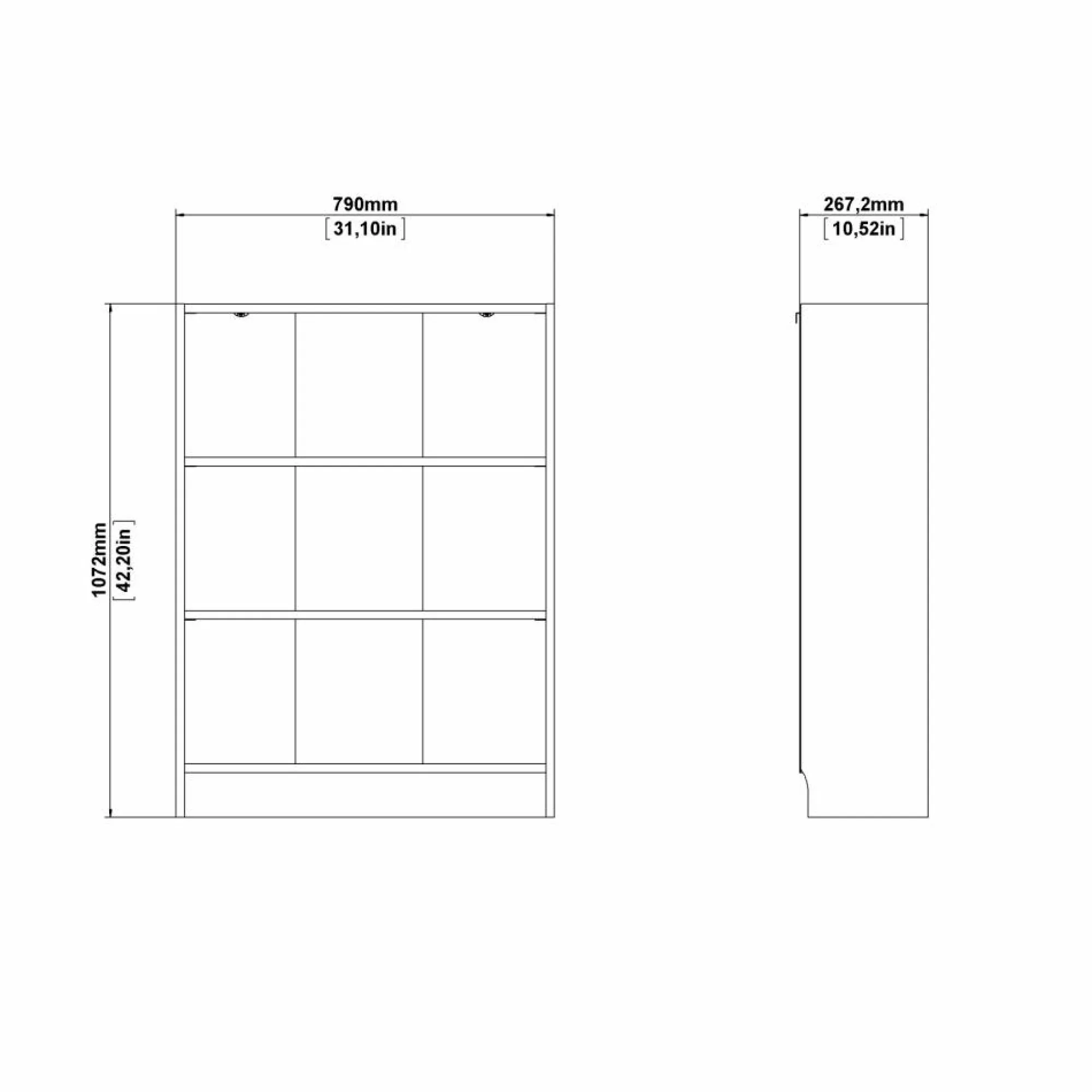 Libreria Droman, 79x27 h107 cm,<Dmora Online