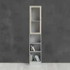 Libreria Dsitu, 28x41 h203 cm, Bianco e Quercia<Dmora New