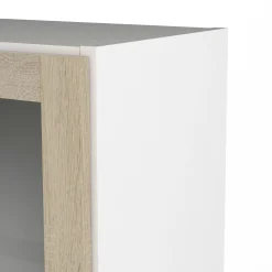 Libreria Dsitu, 28x41 h203 cm, Bianco e Quercia<Dmora New