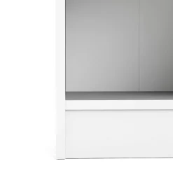 Libreria Dsitu, 28x41 h203 cm, Bianco e Quercia<Dmora New