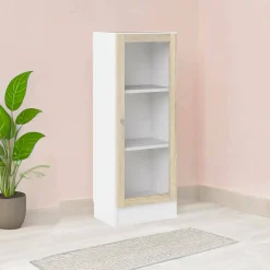 Libreria Dsivigli, 28x41 h107 cm, Bianco e Quercia<Dmora Outlet