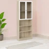 Libreria Dsmallin, 28x79 h203 cm, Quercia e Bianco<Dmora Sale