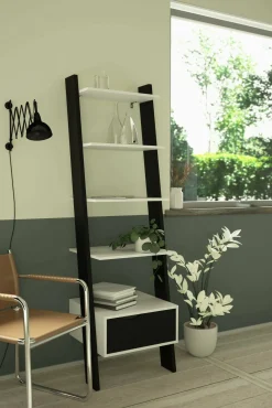 Libreria Dsol, 55x48 h180 cm, Bianco e Nero<Dmora Fashion
