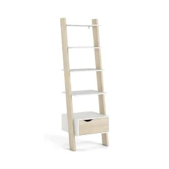 Libreria Dsol, 55x48 h180 cm, Bianco e Quercia<Dmora Fashion