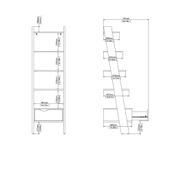 Libreria Dsol, 55x48 h180 cm, Bianco e Nero<Dmora Fashion