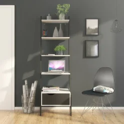 Libreria Dsol, 55x48 h180 cm, Bianco e Nero<Dmora Fashion