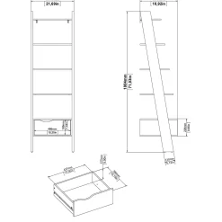 Libreria Dsol, 55x48 h180 cm, Bianco e Quercia<Dmora Fashion