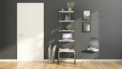Libreria Dsol, 55x48 h180 cm, Bianco e Nero<Dmora Fashion