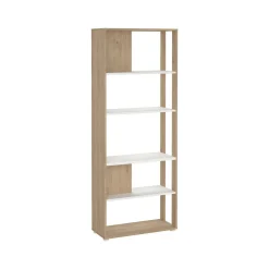 Libreria Dspelt, 34x80 h205 cm, Rovere e Bianco<Dmora Hot