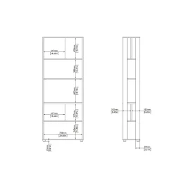 Libreria Dspelt, 34x80 h205 cm, Rovere e Bianco<Dmora Hot