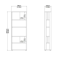 Libreria Dspelt, 34x80 h205 cm, Rovere e Bianco<Dmora Hot