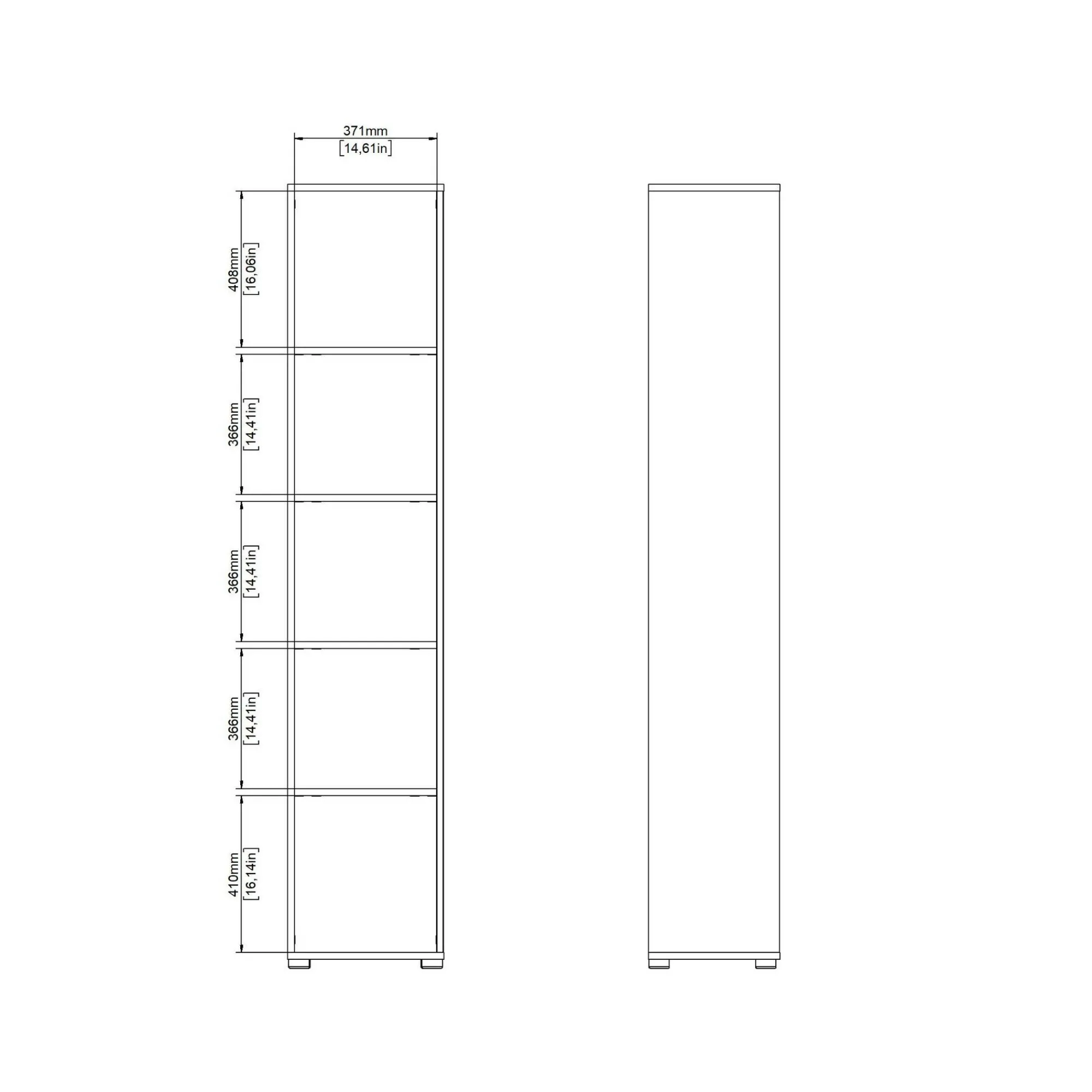 Libreria Dtalarin, 34x41 h205 cm, Rovere e Bianco<Dmora Best Sale