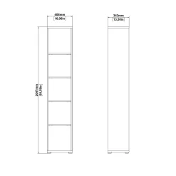 Libreria Dtalarin, 34x41 h205 cm, Rovere e Bianco<Dmora Best Sale